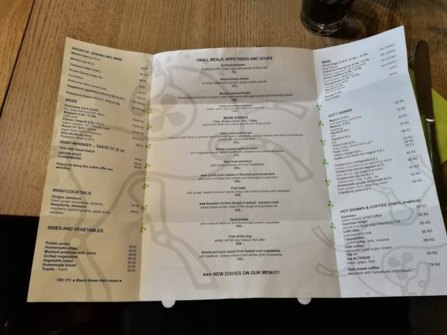 black horse menu open